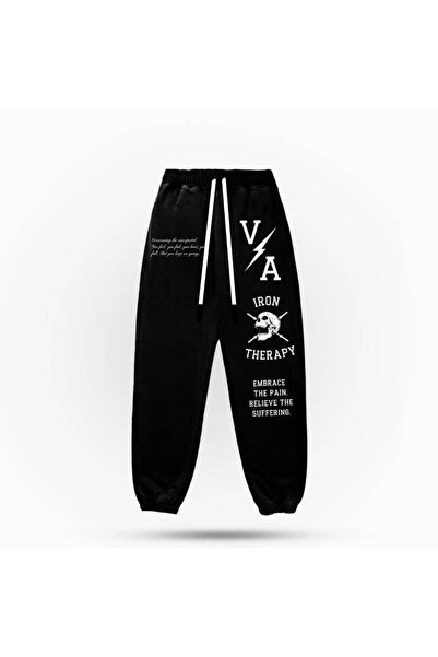 classy moda Unisex Skull Front Printed 2 Thread Combed Cotton Baggy Trousers