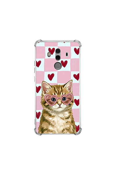 PrintiFy Huawei Mate 10 Pro ile Uyumlu Pembe Pötikare Serisi Çapkın Mırnav Ta...