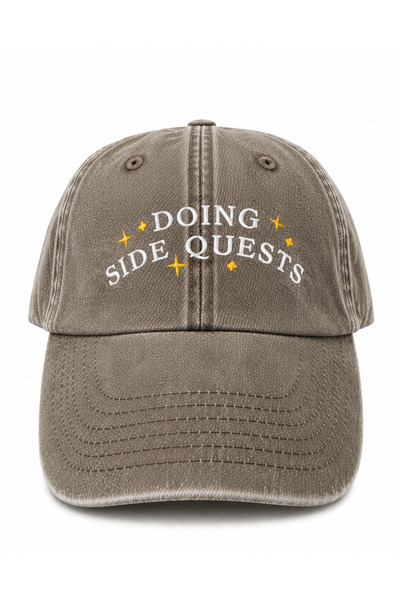 WeavedCo Doing Side Quests (in Side Quests) Written Embroidered Vintage Washe...