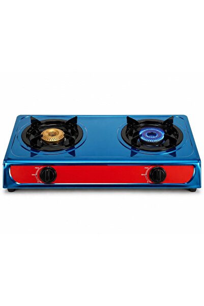 Tradeo 2 Burner LPG Gas Stove with Auto Ignition, Brass Burners, Toughened Gl...