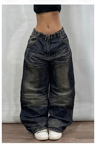Köstebek Eskitme Baskılı Streetwear Unisex Baggy Pantolon
