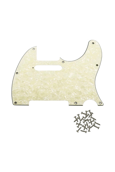 Kul Concept Telecaster Uyumlu Elektro Gitar Pickguard 8 Delikli Beyaz Krem De...