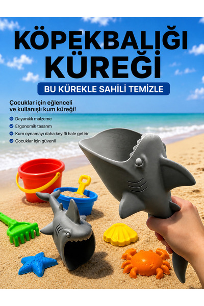 SEKO COMPANY Köpek Balığı Kum Kazma Plaj Çocuk Oyuncak Kum Kazma Deniz Oyunca...