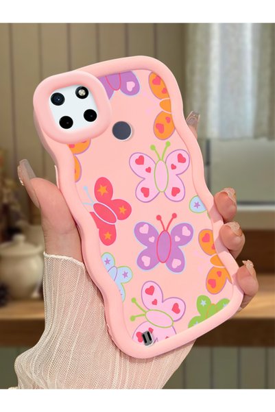Hontinga Realme C25Y Compatible Case Camera Protector Pink Silicone Couple Ph...