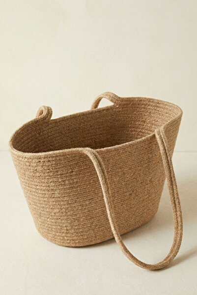 NOİR & GOLD Women's White Straw Knit Shoulder Bag - Large Size Beach and Casu...