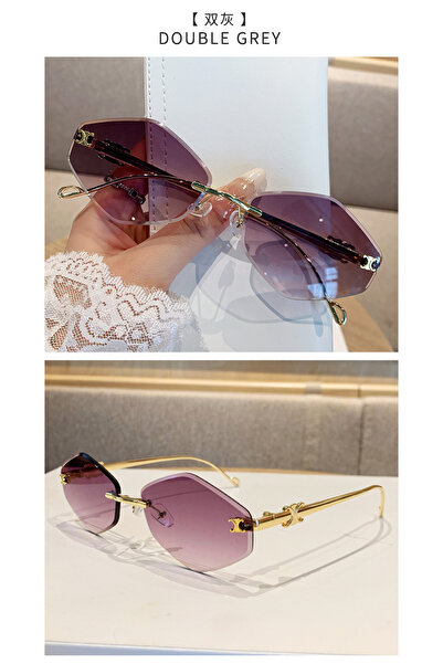 Choice6 C4 New Frameless Cut Edge Diamond Sunglasses for Fashionable Street P...