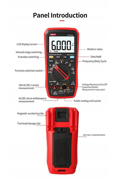 unı-t MULTIMETRU DIGITAL AMMETER UT15B MAX True RMS AUTOMAT NOU