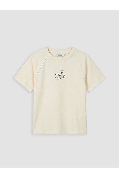 LC Waikiki Trendlucky Girl's Soft Touch T-Shirt with a Difference Print