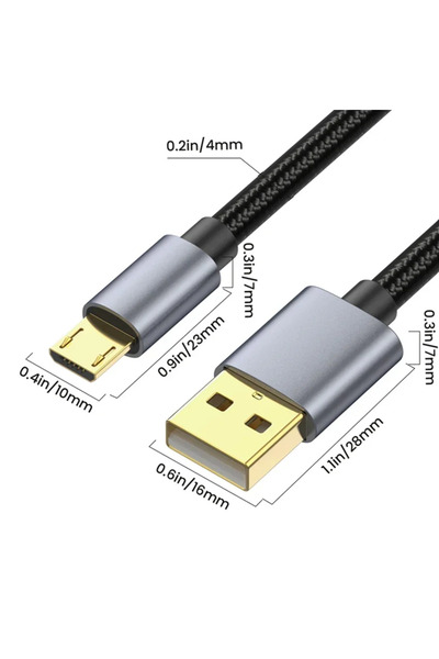 Choice1 كابل USB2.0-Micro USB فائق الطول من BSN بطول 1.8 متر، 5 متر، 10 متر، ...