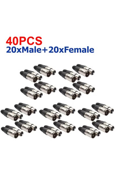Choice3 40PCS 40-8pcs 3Pin XLR Audio Cable Connector Microphone Wire Connecto...