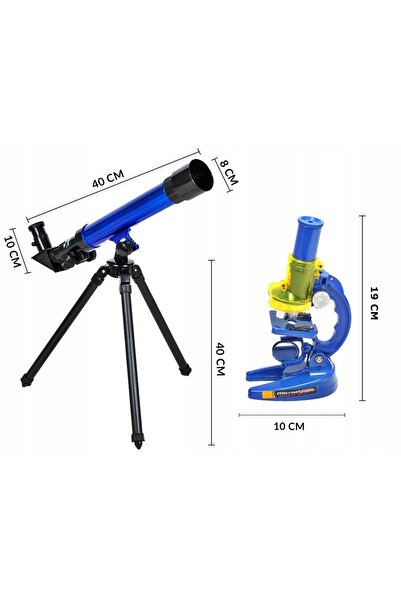NO BRAND Telescop + Microscop pentru copii, Kit educațional de explorare știi...