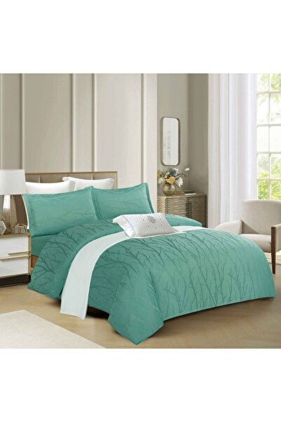 Pucioasa Fabrica 100% Cotton Jacquard Duvet Cover Set with Stretchy – 4 piece...