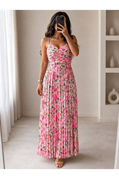 Generic Brand Rochie plisata inflorata