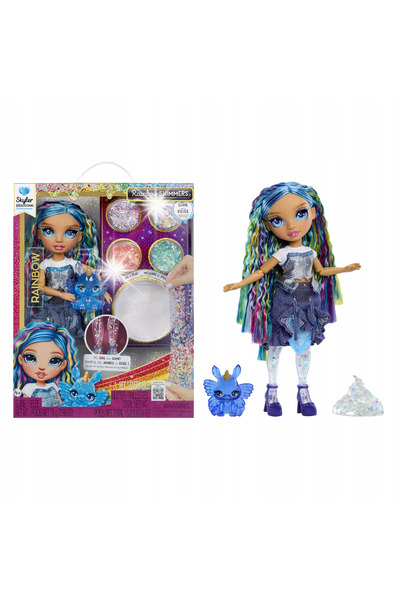 Rainbow High Păpușă strălucitoare SKYLER Albastru Shimmers Slime 28 cm 122418