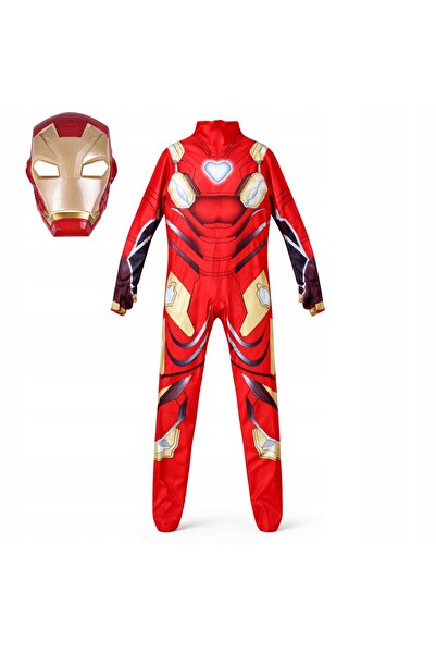 NO BRAND Costum de supererou din fier, mască cu LED-uri, carnaval, 104-110 cm