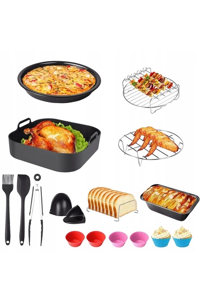 NO BRAND Set de 16 accesorii pentru friteuză cu aer cald, compatibile cu Phil...