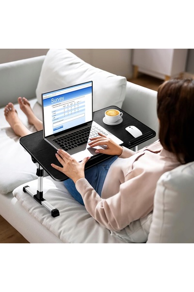 NO BRAND Masă pentru laptop reglabilă pe înălțime, cu sertar și ventilator de...