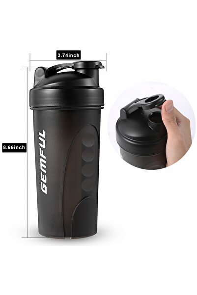 NO BRAND Sticlă shaker pentru proteine de 750ml, etanșă, pentru smoothie și a...