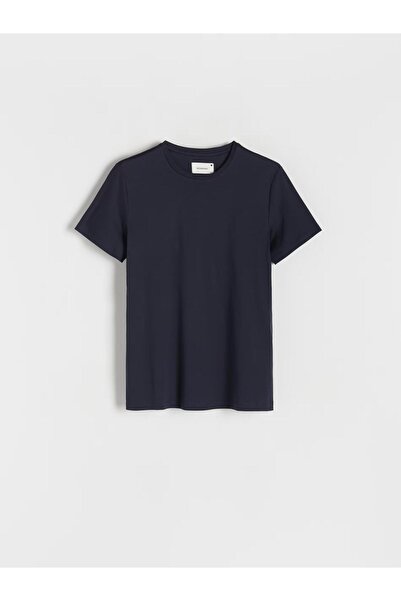 NO BRAND Tricou simplu bleumarin, culoare uni, mâneci scurte, amestec bumbac ...