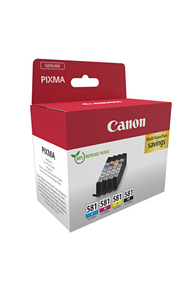 NO BRAND Nou set de 4 cerneală 2103C006 Cli581 Cmyk pentru Canon Pixma Ts8151...