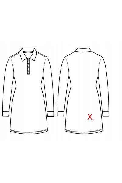 NO BRAND Rochie tip sacou neagră, croială dreaptă, mâneci lungi, curea din pi...