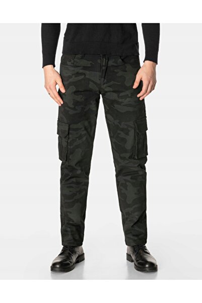 NO BRAND Pantaloni călduroși pentru bărbați, căptușiți, negri, tip combat, ca...