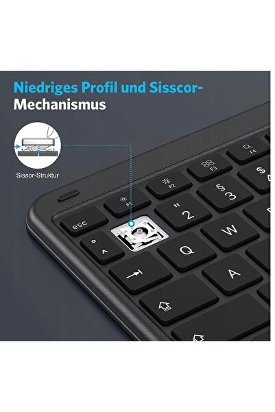 NO BRAND Emetok em004 tastatură wireless Bluetooth cu touchpad pentru iPad și...