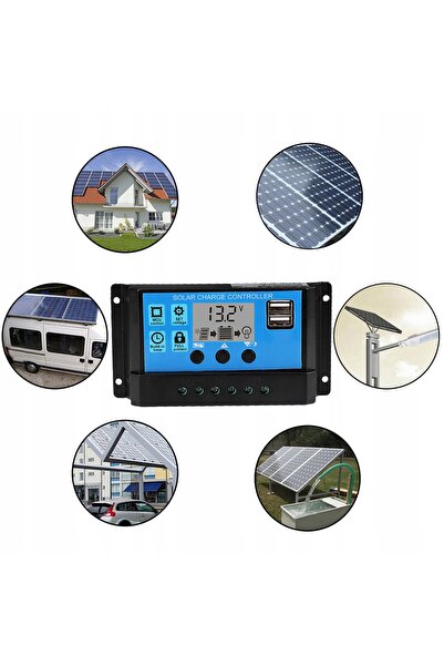 NO BRAND Regulator de încărcare solară PWM, controler de încărcare dual USB 1...