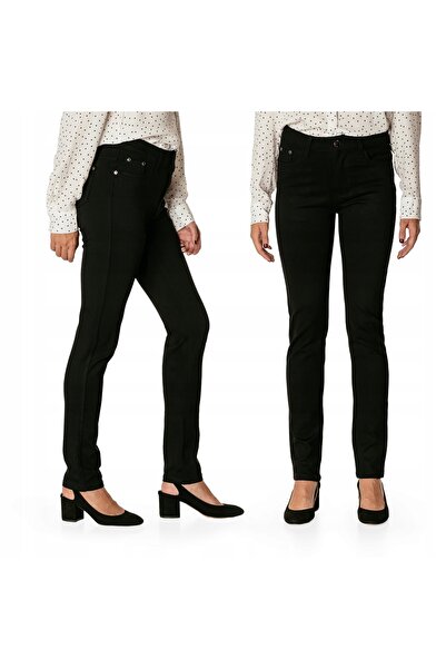 NO BRAND Pantaloni skinny negri de bumbac pentru femei Bg01 W32
