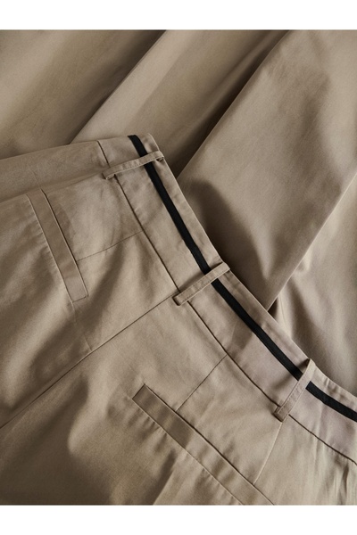 NO BRAND Pantaloni verzi din bumbac, cu croială clasică lungă și dreaptă, măr...