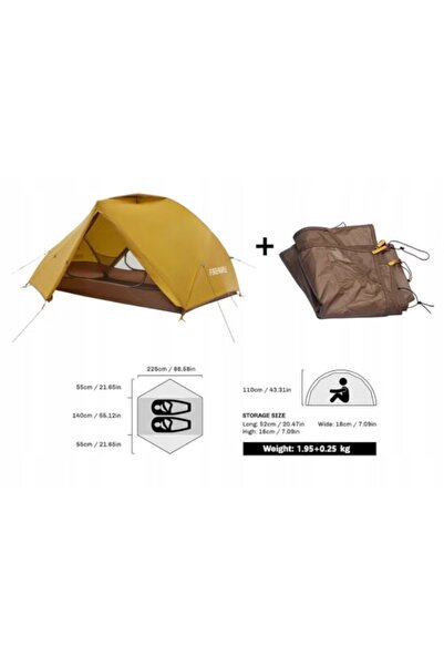 NO BRAND FIRE-MAPLE Tropics Cort Turistic 20D pentru 2 persoane, cu culoare g...