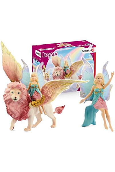 SCHLEICH S Μινιατούρα Παιχνίδι Νεράιδα Μπαγιάλα σε Πτήση σε Φτερωτό Λιοντάρι ...