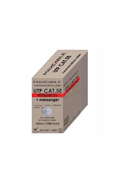 NO BRAND Cablu UTP Maxcable de exterior cu fir de suport - 305M - Cat.5E