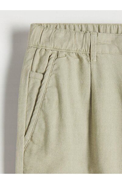 NO BRAND Pantaloni clasici din bumbac verde, cu talie elastică, croială slim,...