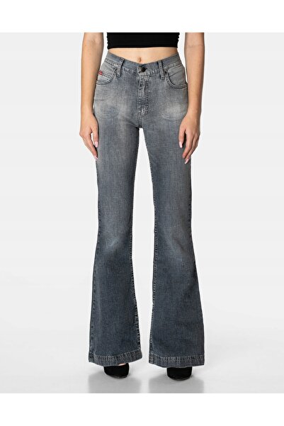 NO BRAND Pantaloni de damă, blugi evazați, cu picior larg, lejeri, din denim ...
