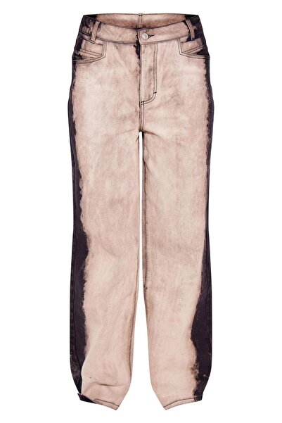 NO BRAND Blugi gri cu picior lung, buzunare, fermoar, Prettylittlething 36