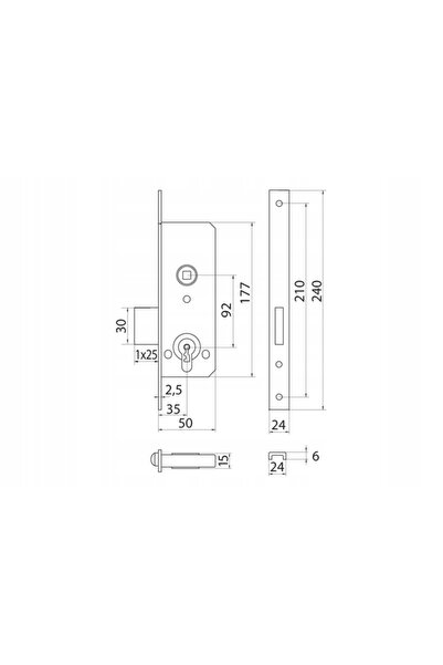 NO BRAND Blocare cartuș 35 Cvl Seria 194 Ceownik 24X6Mm