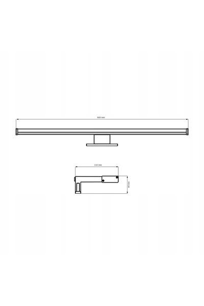 NO BRAND Lampă de perete LED pentru baie 12W 4000K 1350Lm Elba 60cm deasupra ...