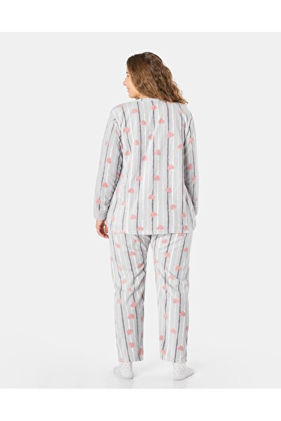 NO BRAND Pijamale groase și călduroase din fleece pentru femei, cu mască de o...