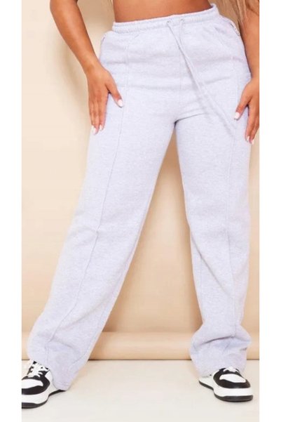 NO BRAND Pantaloni de trening gri cu picior larg și buzunare Prettylittlethin...