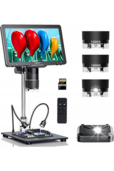 NO BRAND Microscop Digital LED de 10 inch HDMI 2K 2500X 24Mp 14X pentru Windo...