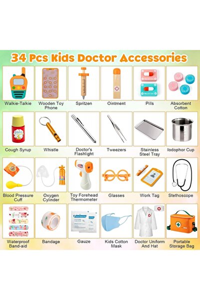 NO BRAND Set de doctor mic, accesorii de costumație, jucărie educativă, costu...
