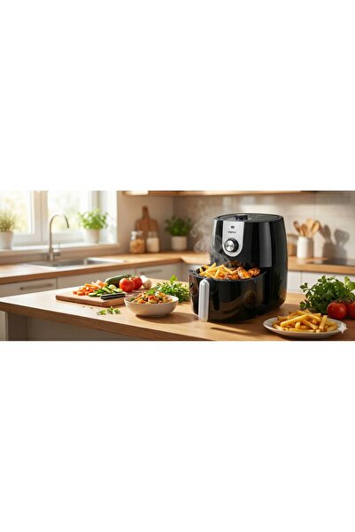 NO BRAND Friteuză cu aer cald Alpina 2l 900W, temporizator reglabil, compactă