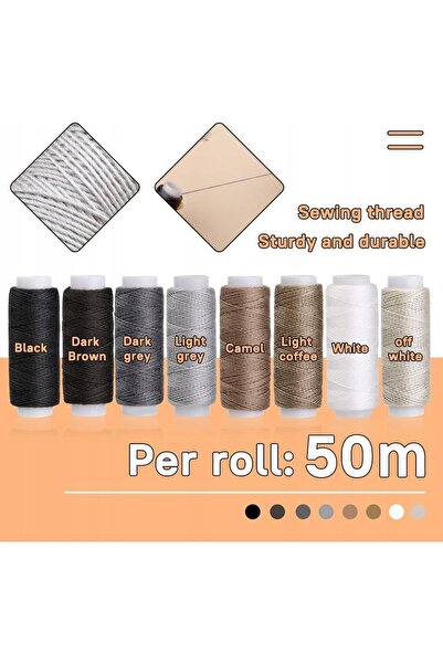 NO BRAND Set de cusut piele, 40 de piese, Kit de cusut rezistent pentru repar...
