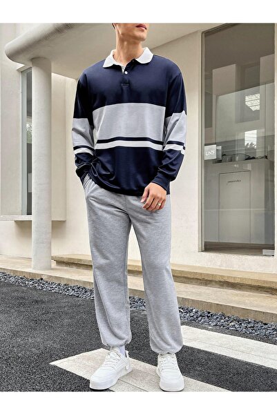 NO BRAND R61W012 Pantaloni de trening gri clasici Shein m