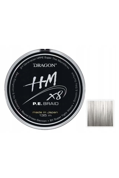 NO BRAND Panglică împletită cu 8 fire Dragon HM X8 P.E. 0,20mm 135m gri desch...