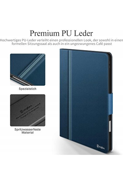NO BRAND Husă din piele Kingblanc pentru iPad Pro 12,9'' Gen. 6/5/4. Stand Blue