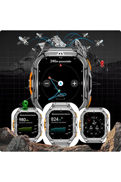 NO BRAND Smartwatch JG Smart X5 GPS AMOLED negru 5 ATM