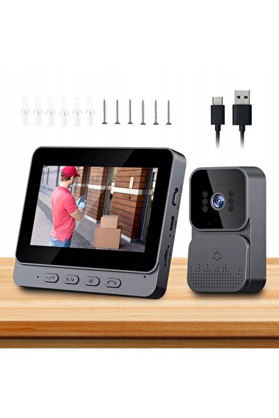 bedee Cameră video sonerie wireless 1080P de 4,3 inci cu vedere nocturnă și IR