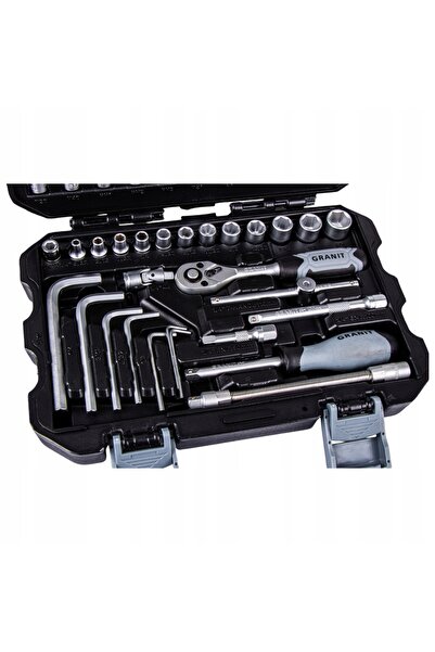 NO BRAND Set de chei tubulare de 1/4 inch, 50 de piese, Ediția Negru Granit